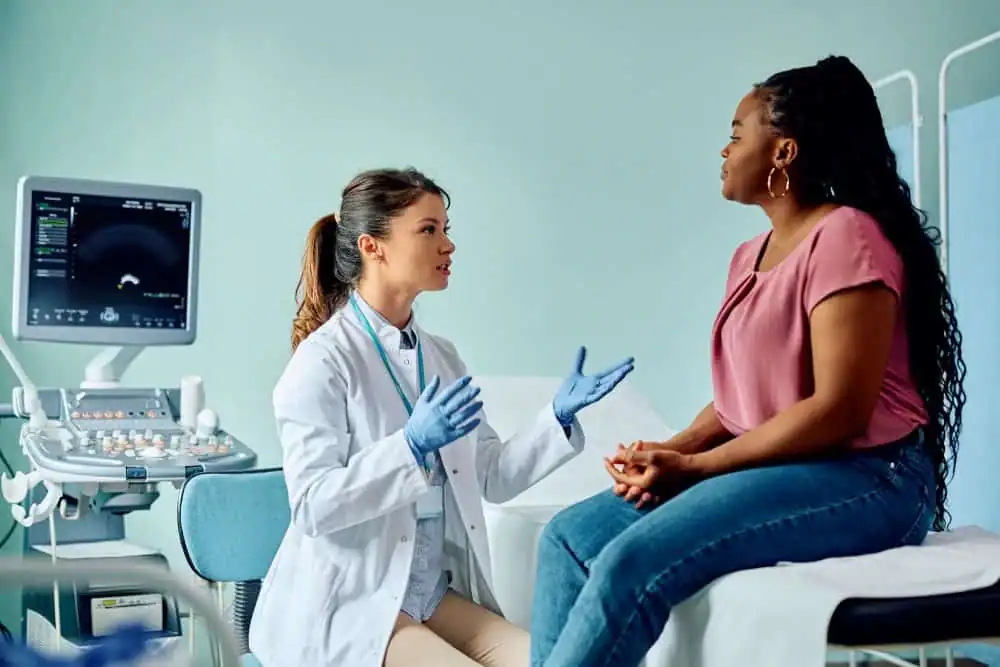 Woman have consultation about vaginal laxity Cirencester